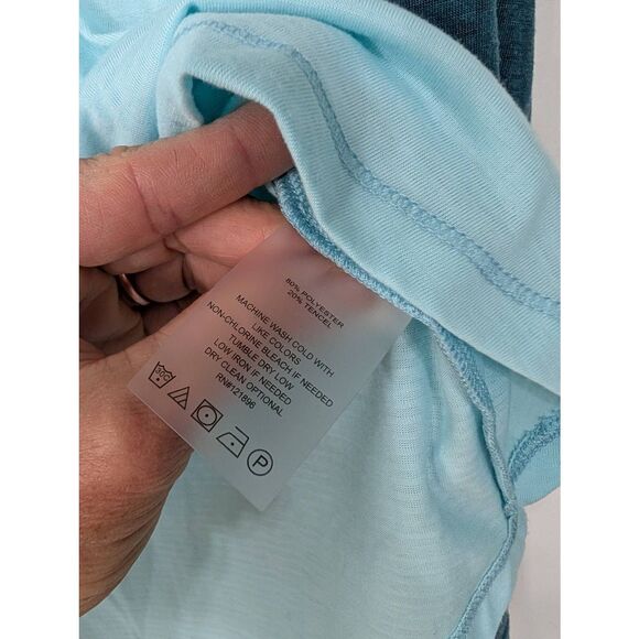 Title Nine Notton™ Raglan Long Sleeve Tee women's large blue baseball base - Picture 4 of 5